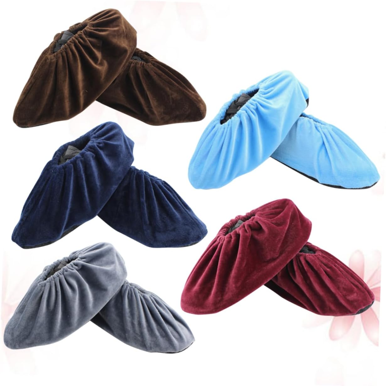 5pairs Elastic Band Design Slip Thicken Shoes Pouch for Household Foot Covers
