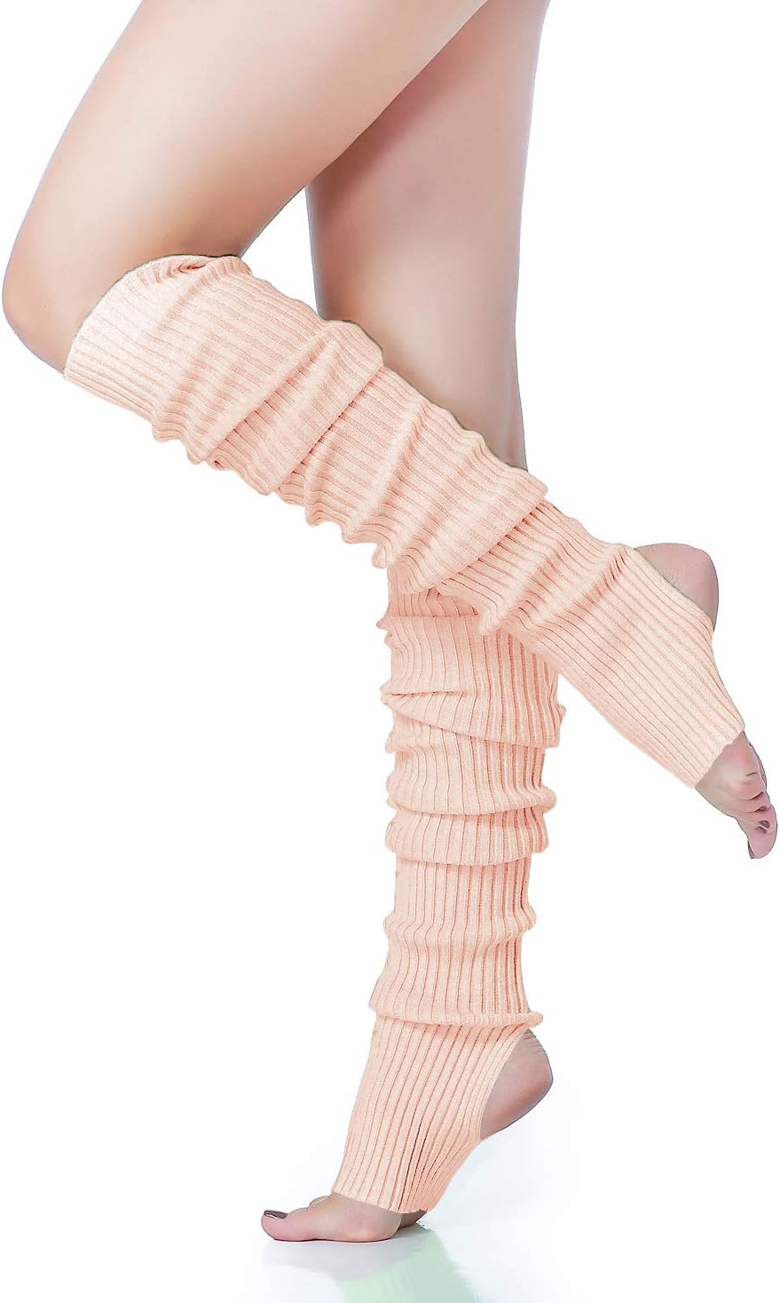 v28 Long Leg Warmer, Women’s Men 80s Party Ribbed Knit Dance Sports
