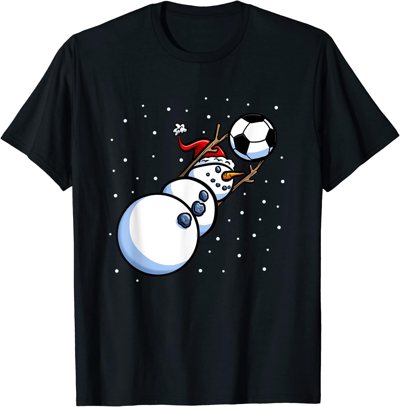 Santa Christmas Gifts For Soccer Players Men BoyChristmas Boys Men Xmas Goalkeeper Soccer Snowman T-ShirtOEKO-TEX STANDARD 100