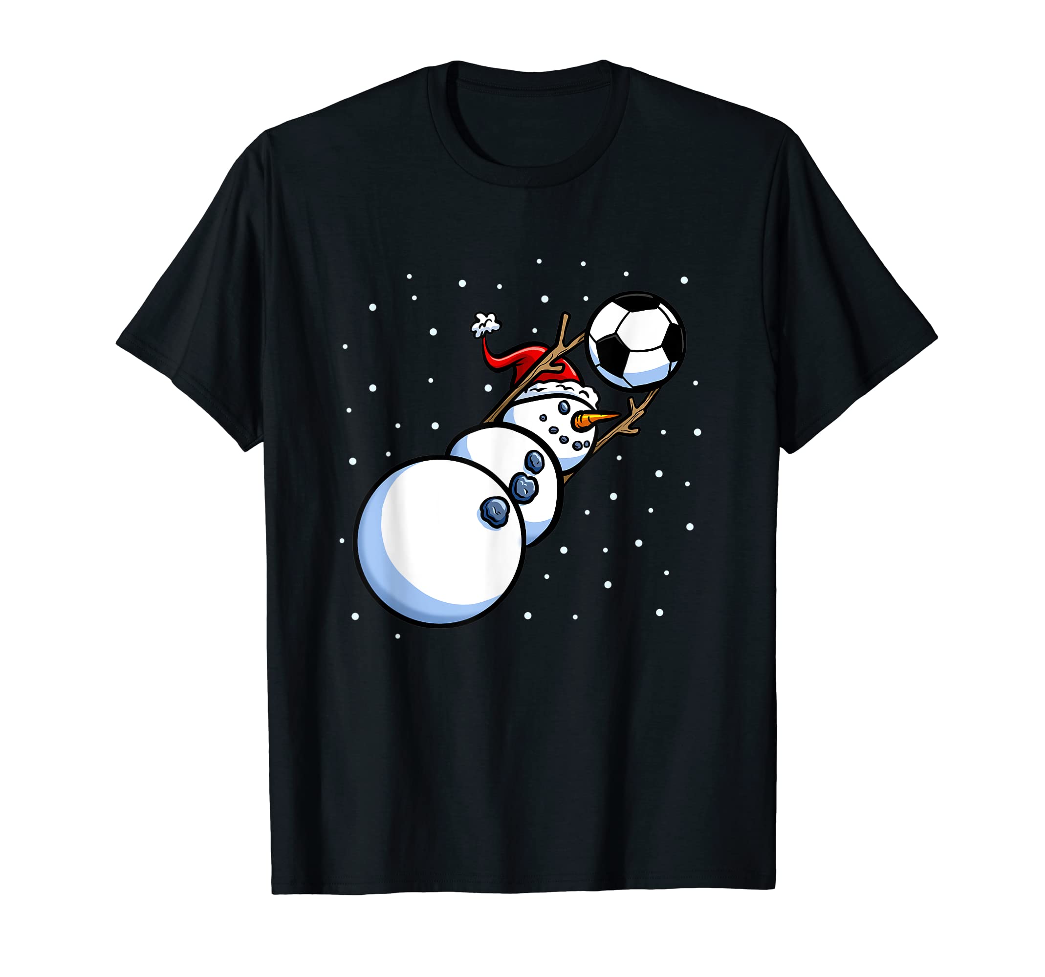 Santa Christmas Gifts For Soccer Players Men BoyChristmas Boys Men Xmas Goalkeeper Soccer Snowman T-ShirtOEKO-TEX STANDARD 100