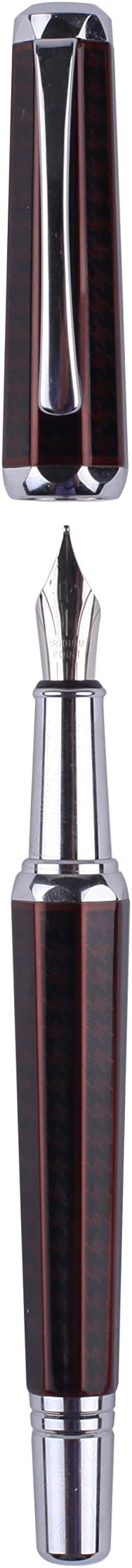 Equinox Gifts Hexagonal Barrel Fountain Pen Lacquered Brown