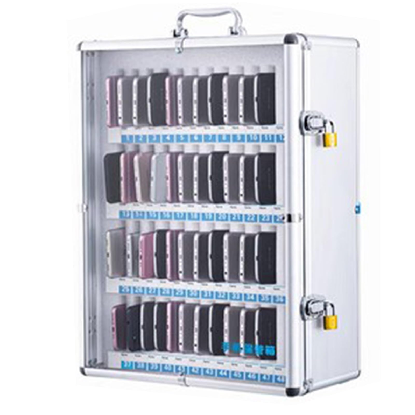 Casiers portables pour téléphones dans la salle de classe et bureau - Box alu 48 compartiments