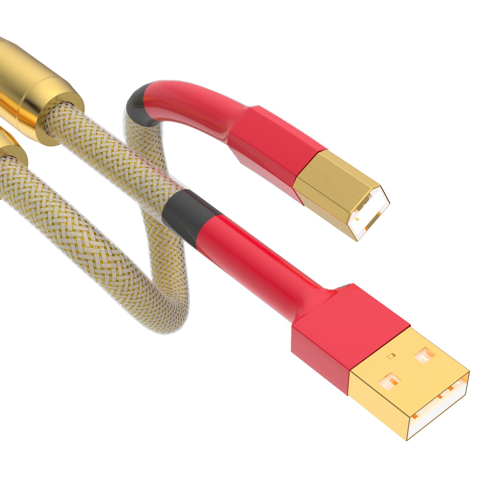 Câble USB HiFi OCC plaqué argent USB 2.0 type A vers B Audiophile USB fil A-B DAC décodeur imprimante câble de données (A71USB2M)
