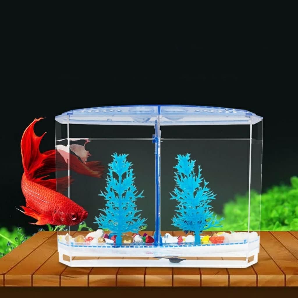 Fish Tank Desktop Transparent Resin Bilateral Fish Tank Creative Decorative Fish Tank Small Goldfish Tank Office Home Glass Fish Tank