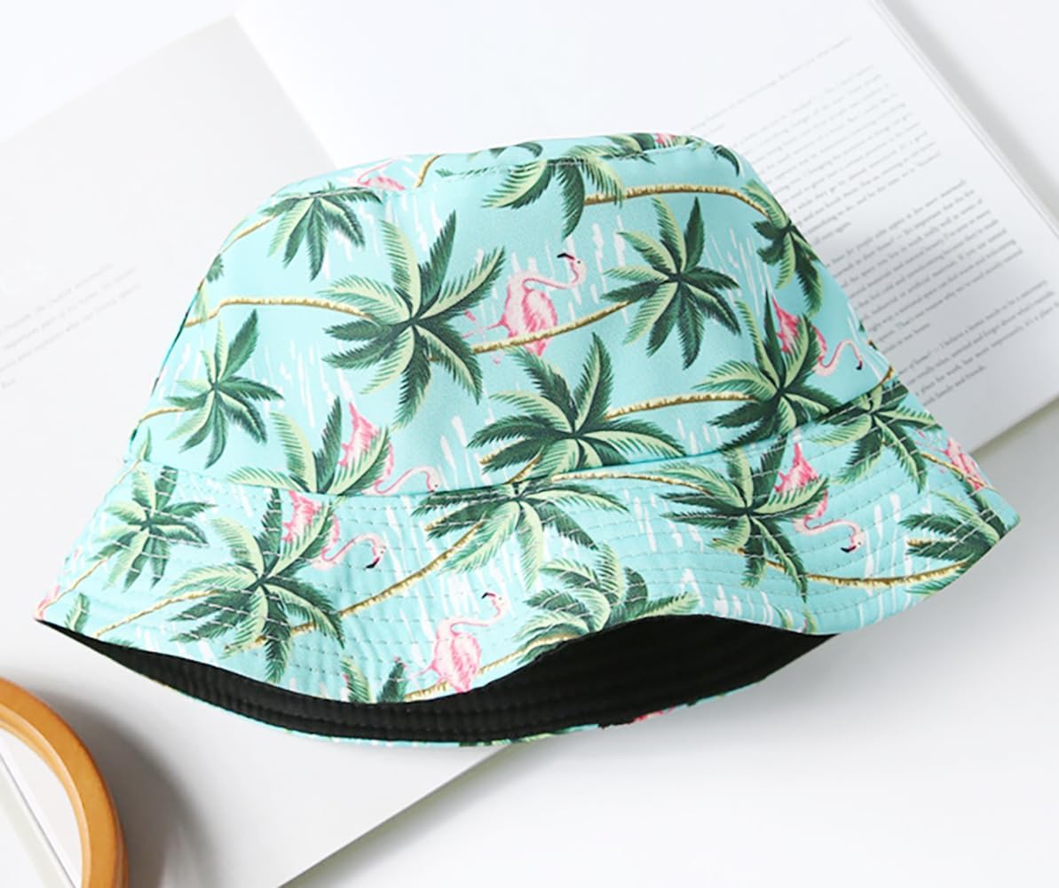 Coconut Tree Print Bucket Hat,Beach Sun Hat Fisherman Hats for Mens Womens - Image 4