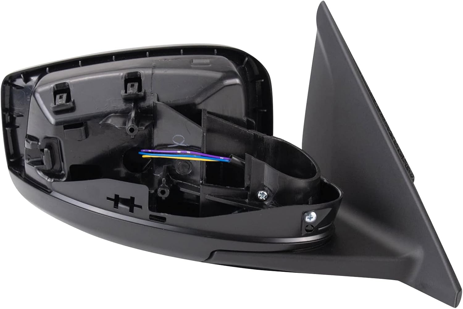 TRQ Passenger Side Mirror Assembly Power Textured Black Foldaway Compatible with 2020-2021 Nissan Kicks S