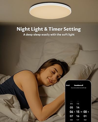 Miniatura 7 de Lámpara de techo LED inteligente WiFi, lámpara de techo RGB de 12 pulgadas, 16 millones de colores de bricolaje, compatible con Alexa Google Home,