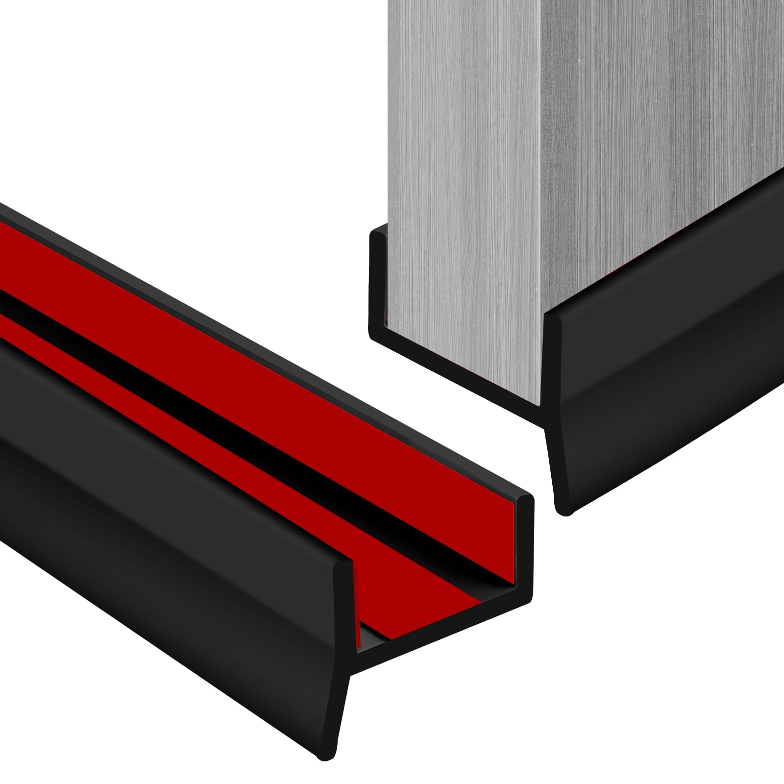 Self Adhesive Kitchen Plinth Sealing Profile, High Elasticity Skirting Board Silicone Door Edge Banding, for 15 mm 16 mm 17 mm 22mm Thickness, StrongWaterproof Dustprgof for Kitchen Bathroom Door