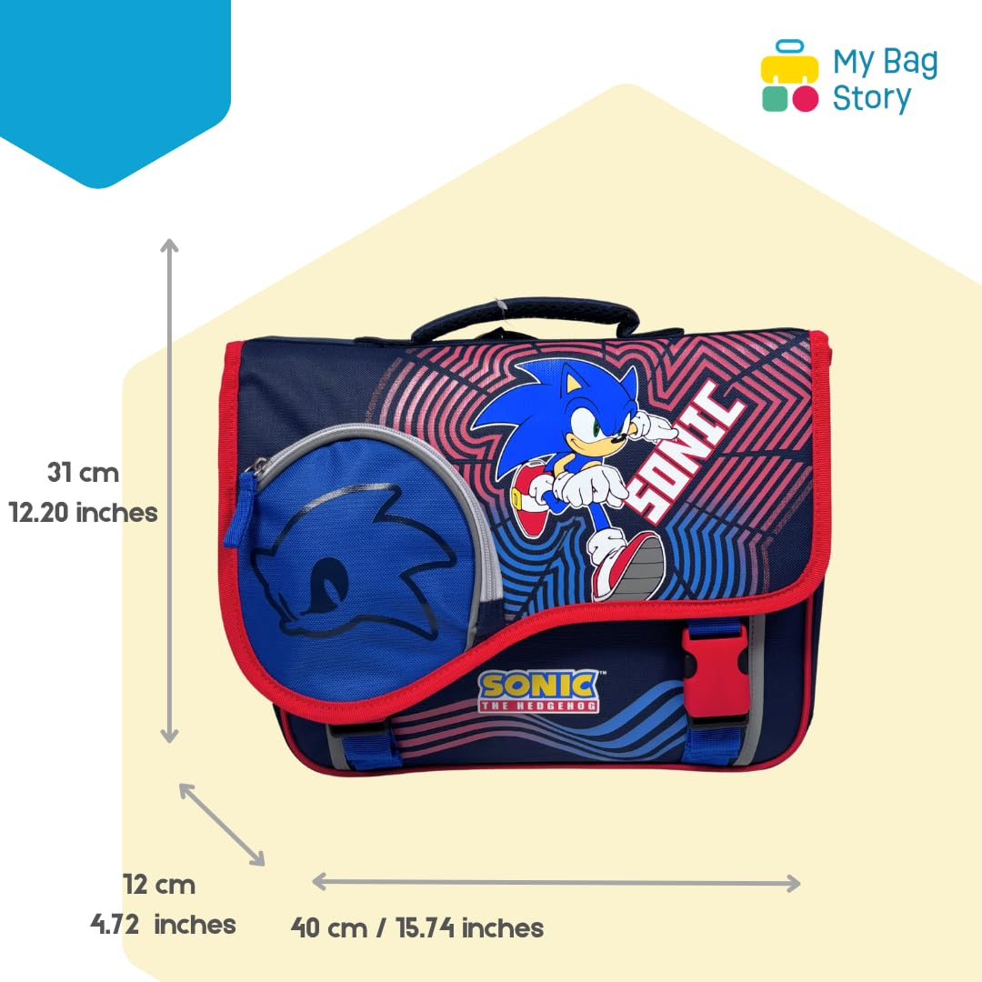 mybagstory | Tornister szkolny | Licencja Sonic | Czerwony 40cm