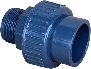 2 Raccords En PVC Pour Pompe De Piscine/spa – Filetage Mâle Et Emboîtement Femelle – Diamètre 50 Mm (environ) – Noir