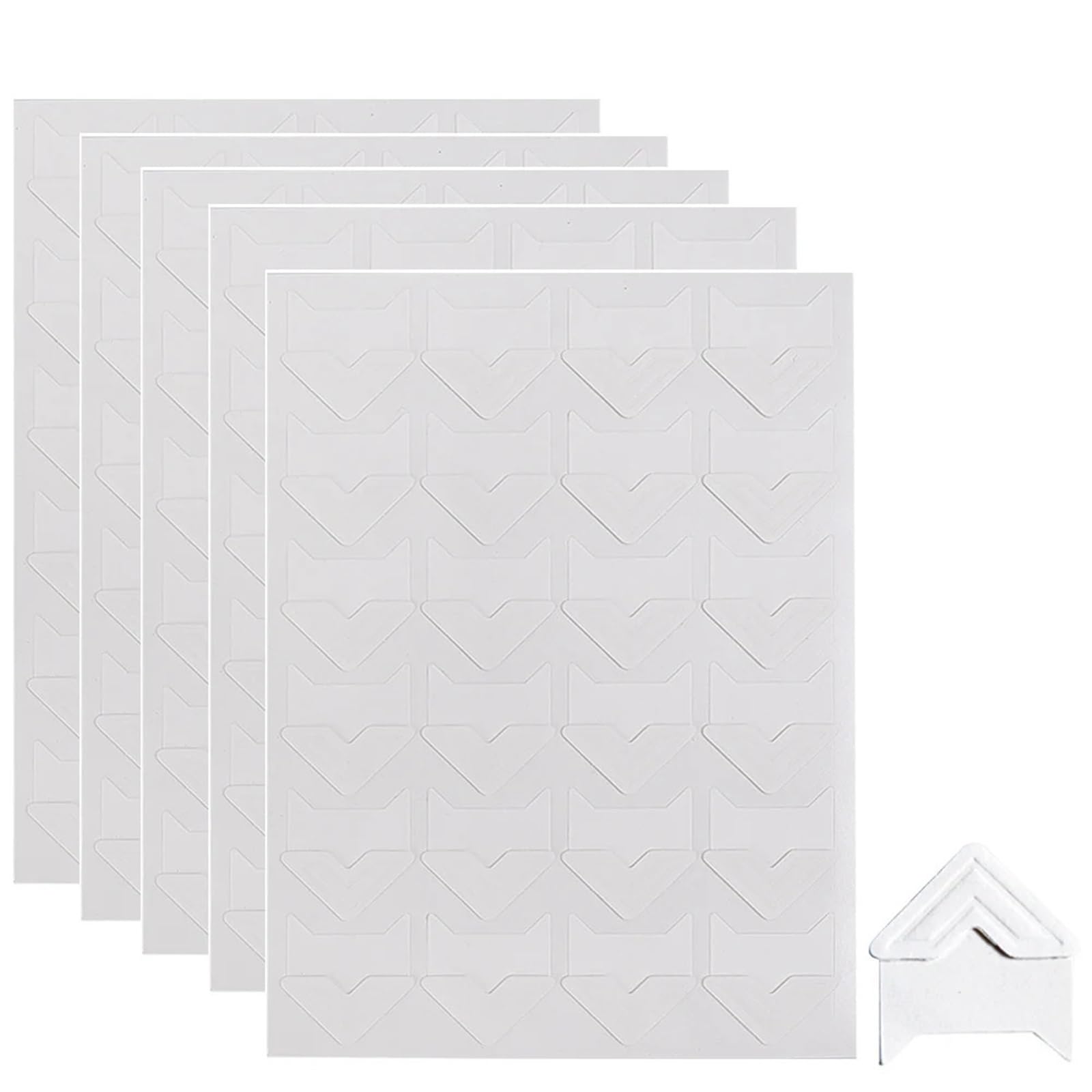 Lot de 1200 autocollants d'angle vintage en papier kraft pour coins de photos, scrapbooking, accessoires d'album photo, autocollants d'angle (blanc)