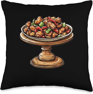 Kung Pao Chicken On A Pedestal Throw Pillow