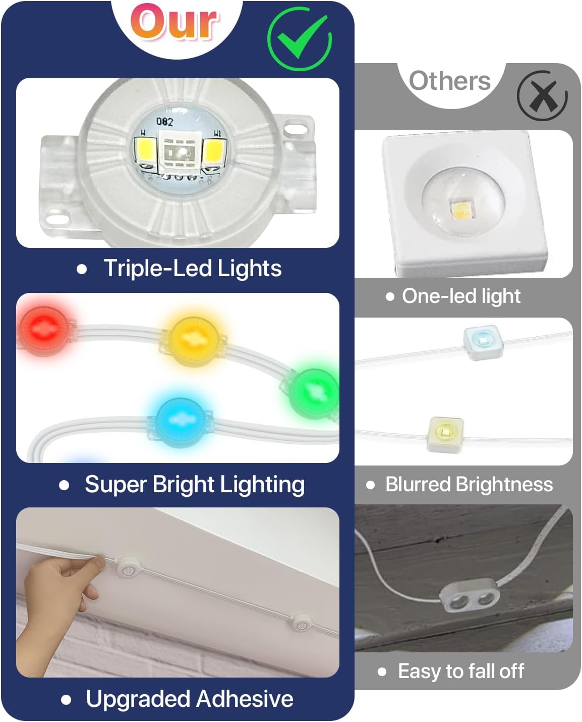 100FT Permanent Outdoor Lights 72 Led Smart RGB Outside Christmas Light for House, IP67 Waterproof Eave All Year Round Light with 150 Scene Modes & App/Remote, Warm White