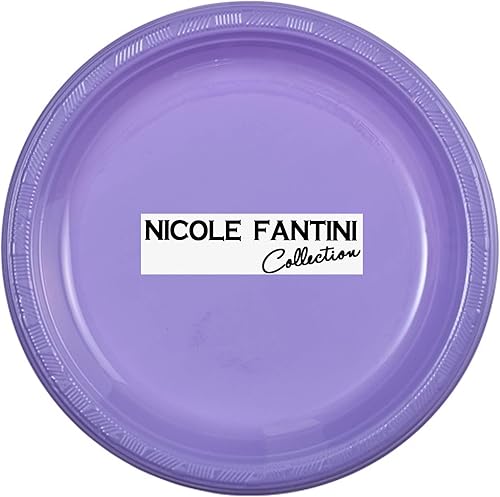 Miniatura 2 de Nicole Fantini Collection Juego de 10 platos desechables de plástico resistentes de 9 pulgadas (negro)