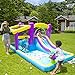 5-w-1 Bounce House Jumping Castle Z Basenem Z Wodą, Odkryty Nadmuchiwany Park Wodny Ze Wspinaczką, Armatka Wodna I Dmuchawa, Idealny Na Podwórko Na Świeżym Powietrzu