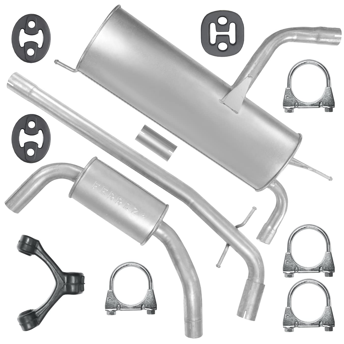 Schalldämpferset Auspuff Endtopf Mitteltopf+ Montagesatz für 1.4 1.6 Seat Altea Leon 2 II 1P1