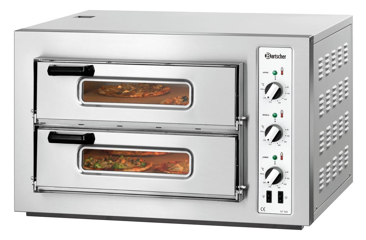 Forno per pizza elettrico doppio NT 502 T, 6 kW - Bartscher 2002028