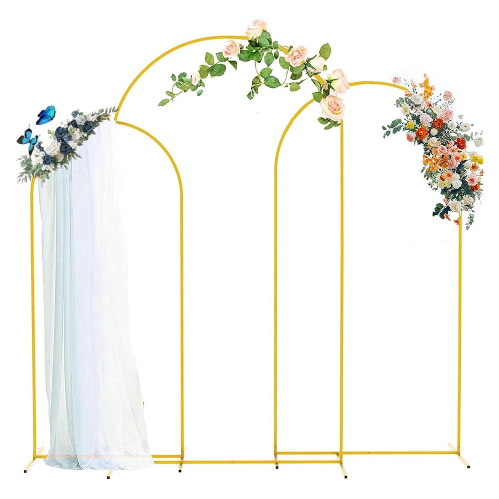 Soporte para cartel de bienvenida de boda Fiesta de fondo globo metal con soporte arco boda dorado(65x150cm 4.92FT)