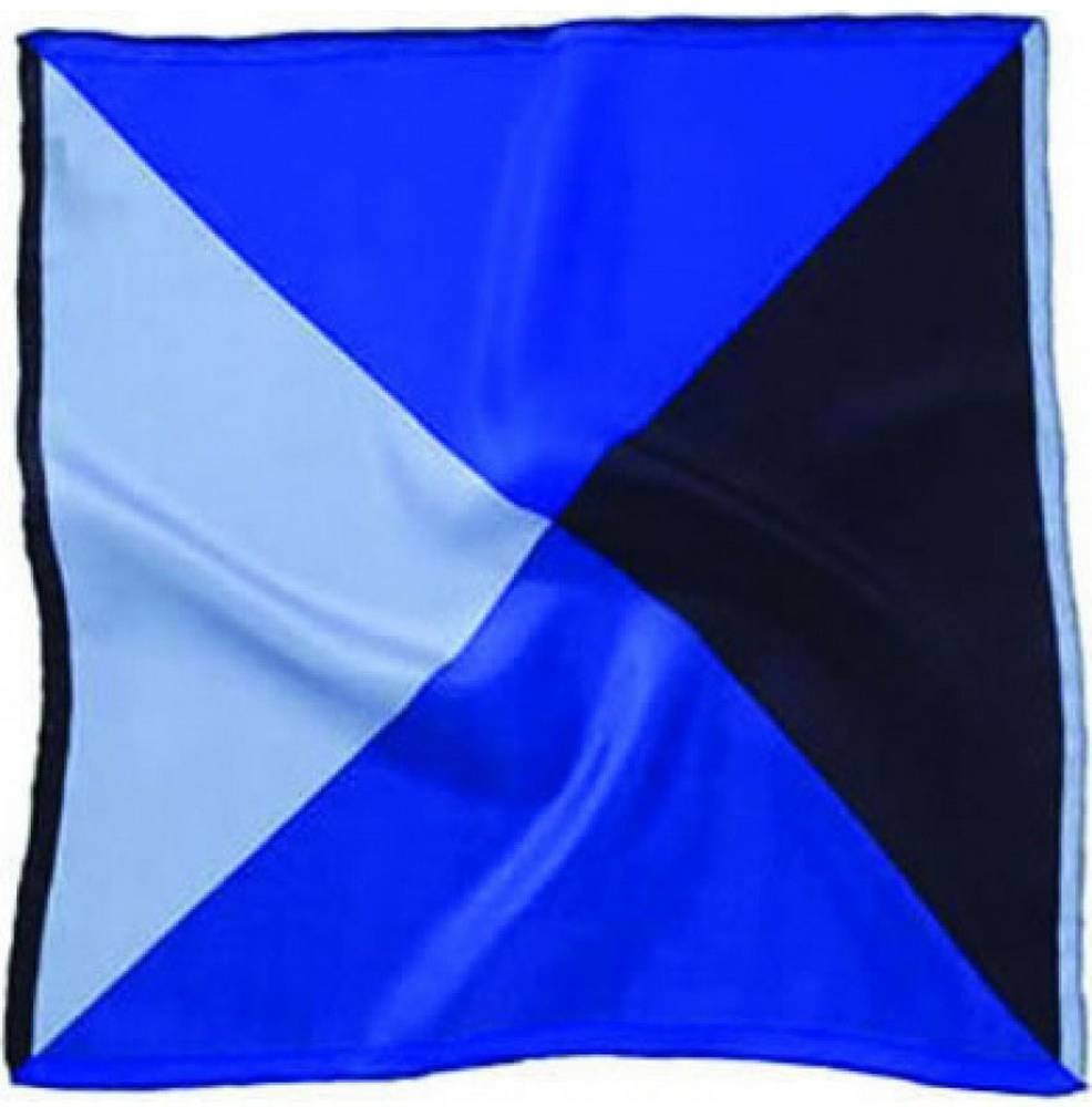 David Van Hagen Mens 4 Colour Silk Pocket Square - Blue/Black