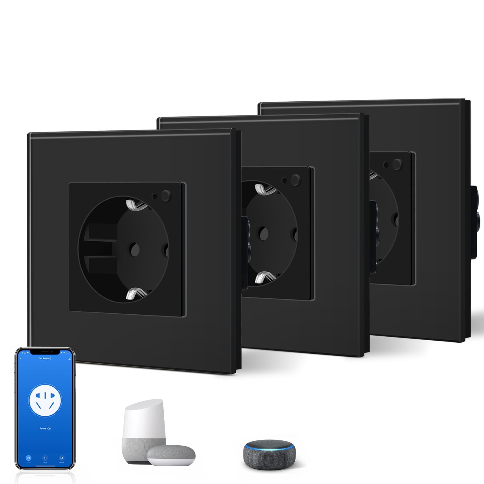 BSEED Enchufe Inteligente con 20W USB y Tipo C,Mate Enchufe Pared Wifi con Medidor Consumo,Control Remoto por APP & Voz,Requiere Cable Neutro,1 Enchufe,Blanco 86mm — view 56