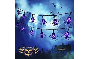 2-Pack Purple Spider Halloween Lights
