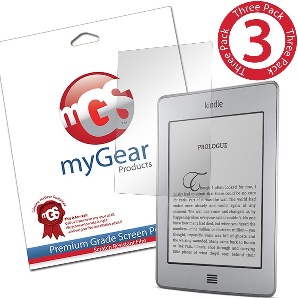 myGear Products ANTI-FINGERPRINT RashGuard Screen Protectors for Amazon Kindle Touch (3 Pack)