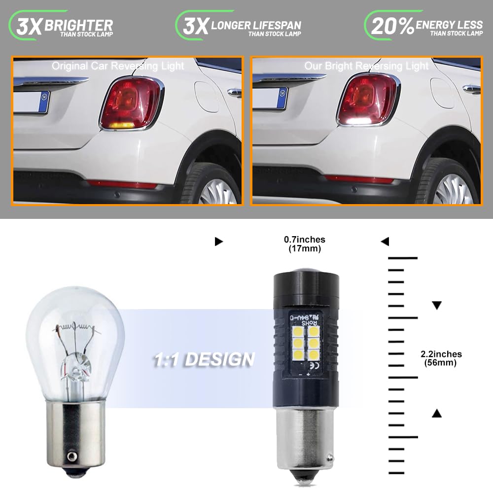 Lampada Retromarcia 24 Led T15 W16w Canbus Seat Ibiza 6J Con Fari Posteriori Led 6000k Bianco 8054737179517