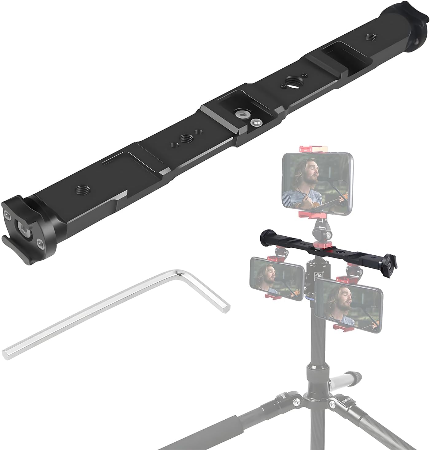 10.2" Cold Shoe Extension Bar, 360° Rotatable Extension Bracket Cold Shoe Mount