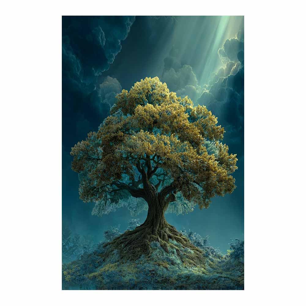DMZPKZB Tree Of Life Large Wall Art Vintage Tree Wall Decor Colorful Canvas Art Prints,Abstract Painting,Scenery Wall Decor,For Gallery,Bedroom,Living Room And Hotel(Multicolor)-80x120cm Unframed