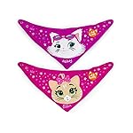 Lulabi 44 Cats Set of 2 Cotton Bibs, Bandana, Girl - 9 Gr