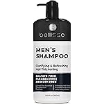 Shampoo for Men - Tea Tree Oil and Peppermint - Sulfate Free, Paraben Free - Clarifying, Refreshing, Volumizing & Moisturizing Hair Thickening Formula - Ideal for Oily Hair, Dry Scalps and Build Up
