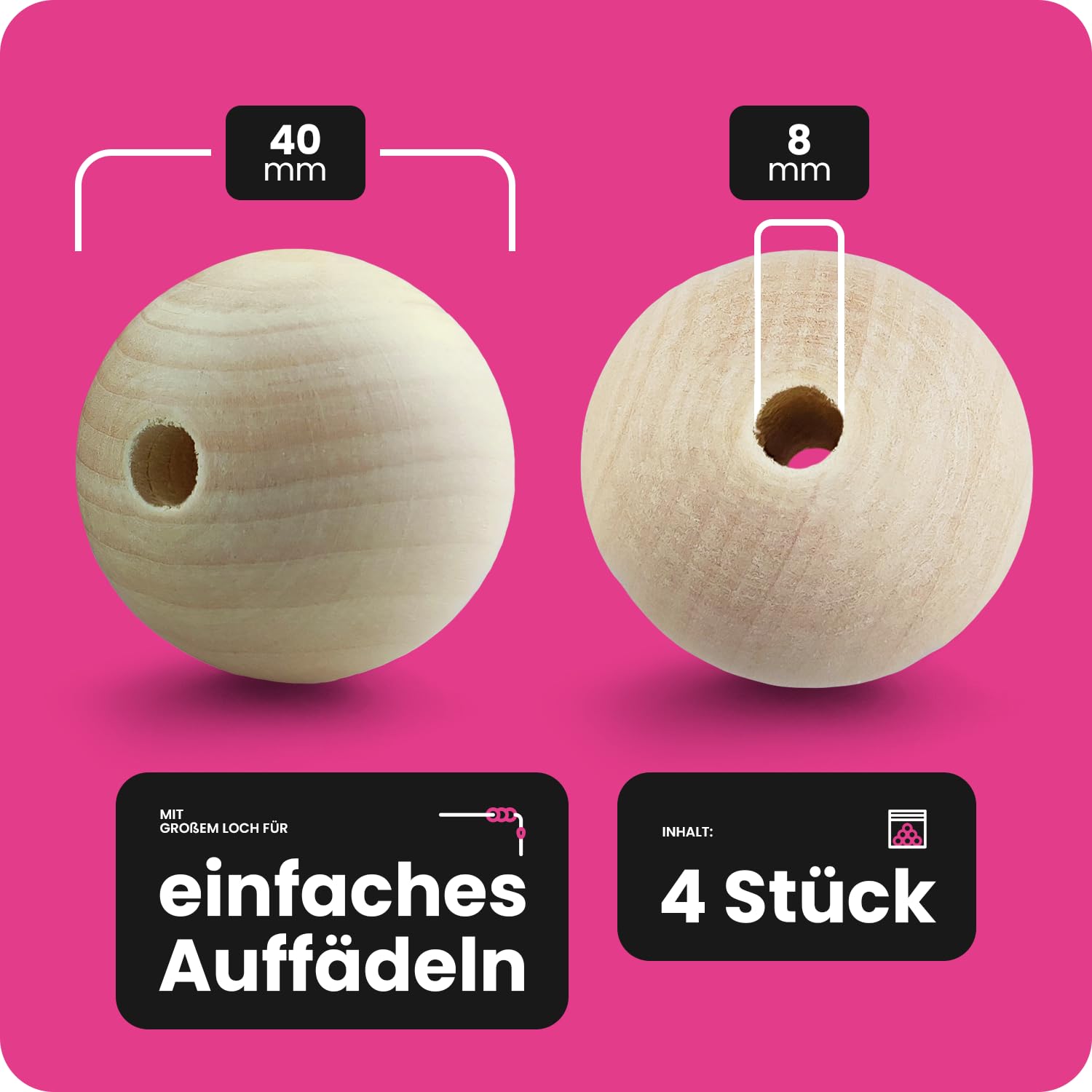 400 Sfere Legno 6mm Senza Foro | Palline Naturali Per Artigianato | Per Decorazioni E Progetti Fai Da Te - Foto 8