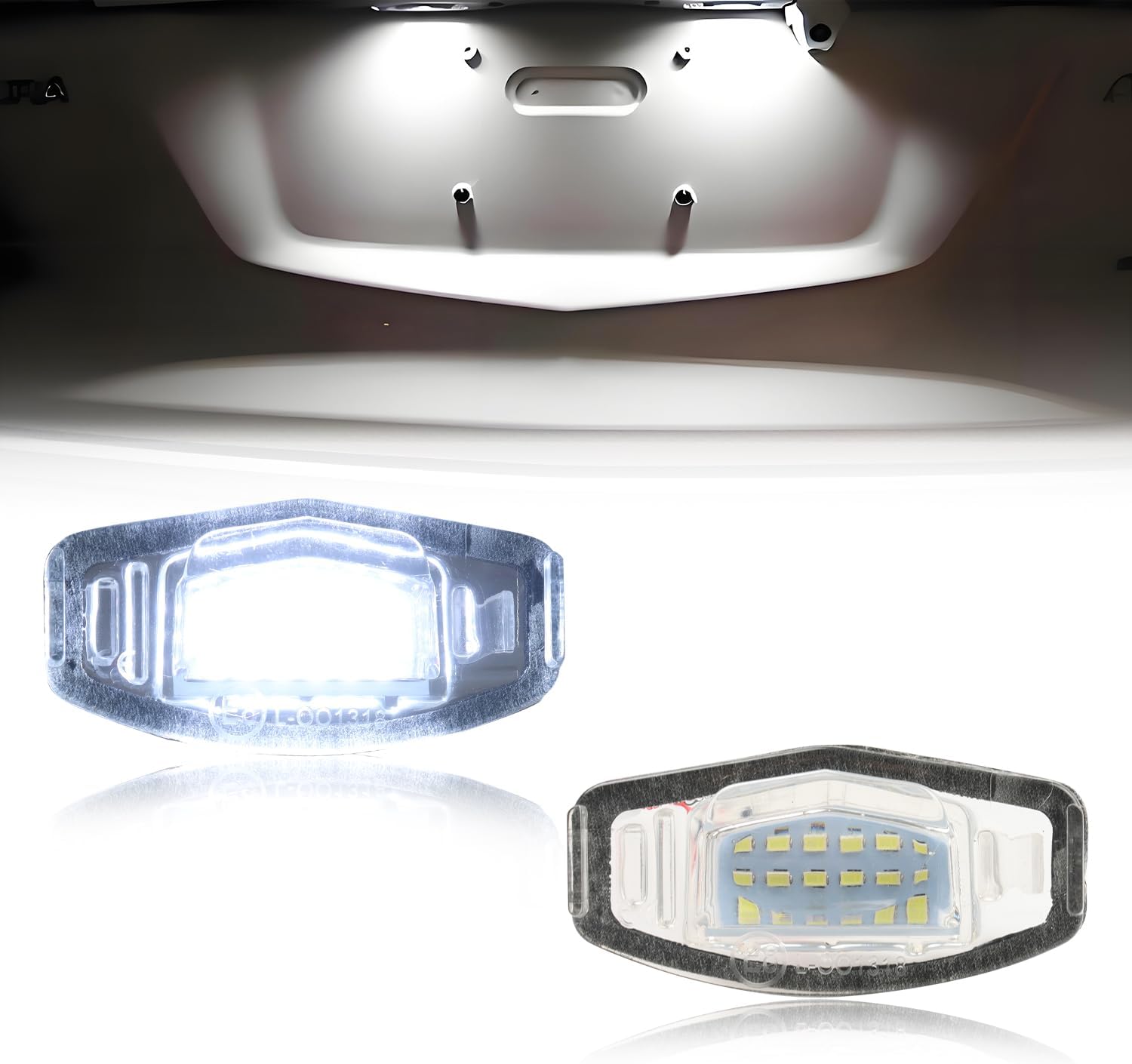 LED License Plate Light Compatible with Acura MDX Hon-da Civic Sedan Pilot Accord Sedan 4-Door ONLY, [IP67 Waterproof] [Can-bus Design] LED Number Plate Lamp, 2 PCS