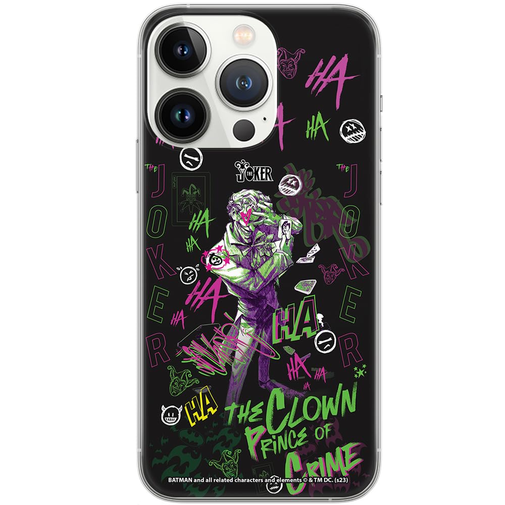ERT GROUP mobile phone case for Iphone 13 PRO original and officially Licensed DC pattern Joker 027 optimally adapted to the shape of the mobile phone, case made of TPU
