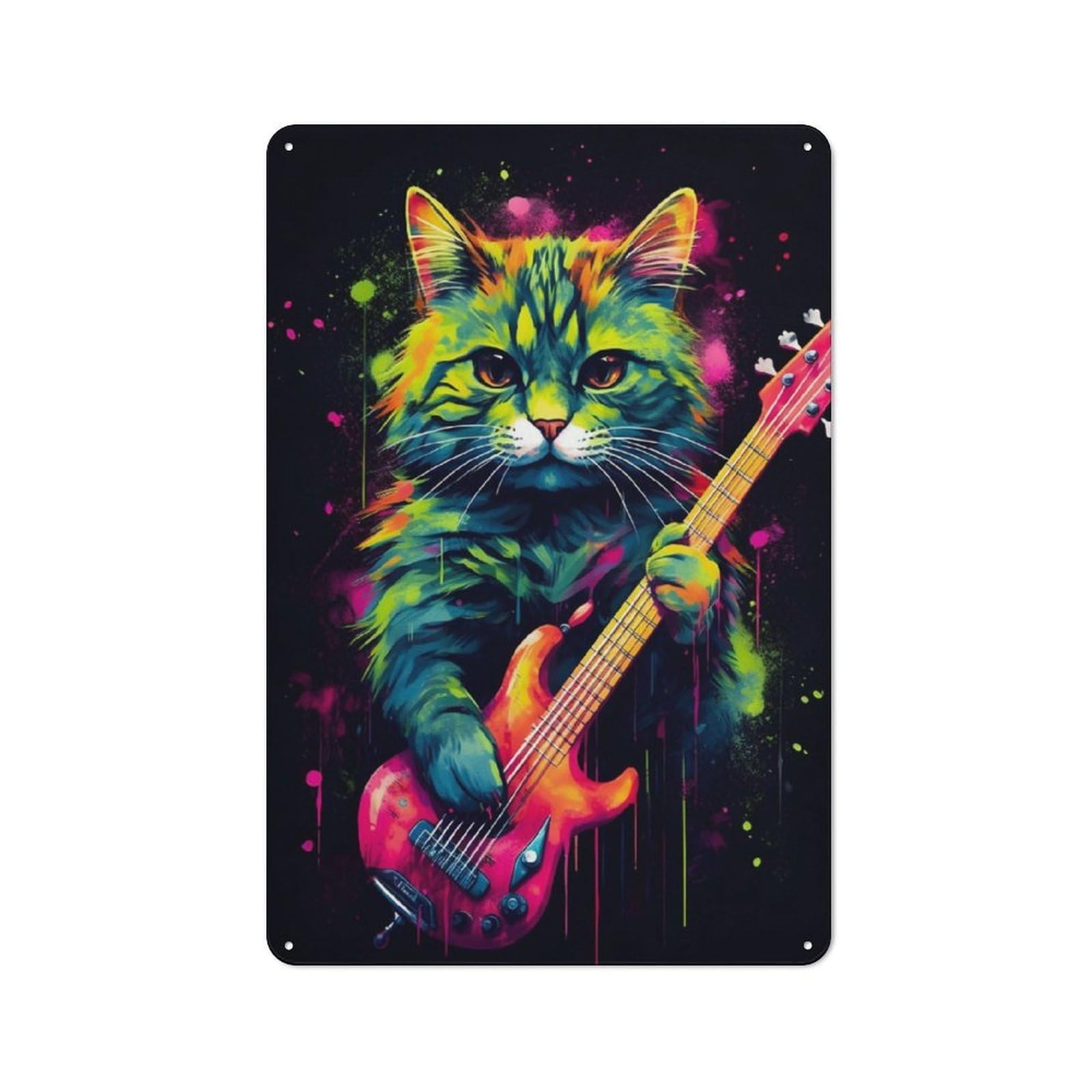 Workshop Style The Ashera Cat Dark Tin Sign 30x20cm, Workshop Wall Decor for Tool Room, Garage, Studio Or Home Bar