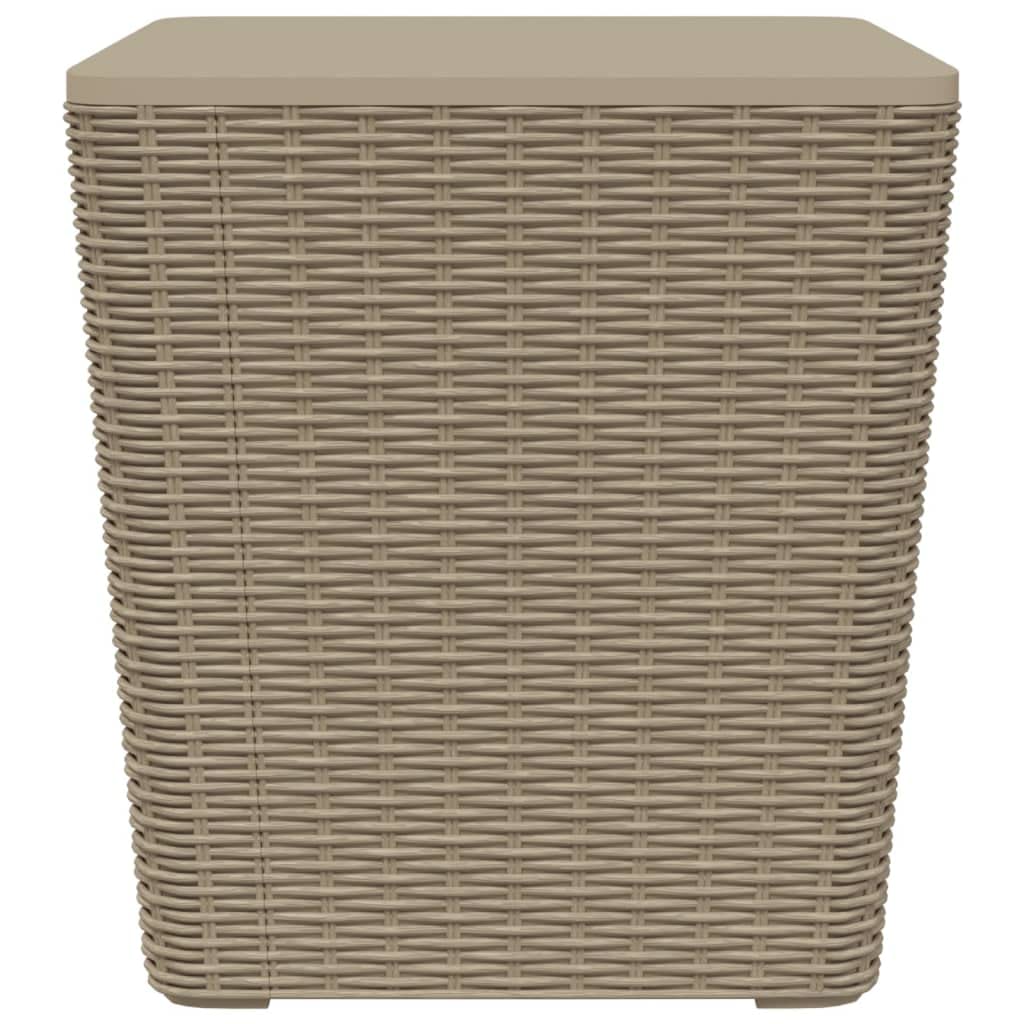 KCCKOM Patio Table with Removable Lid Light Brown Polypropylene,Rattan Look Patio Table with Storage for Outdoor Balcony Garden Outdoor Furniture