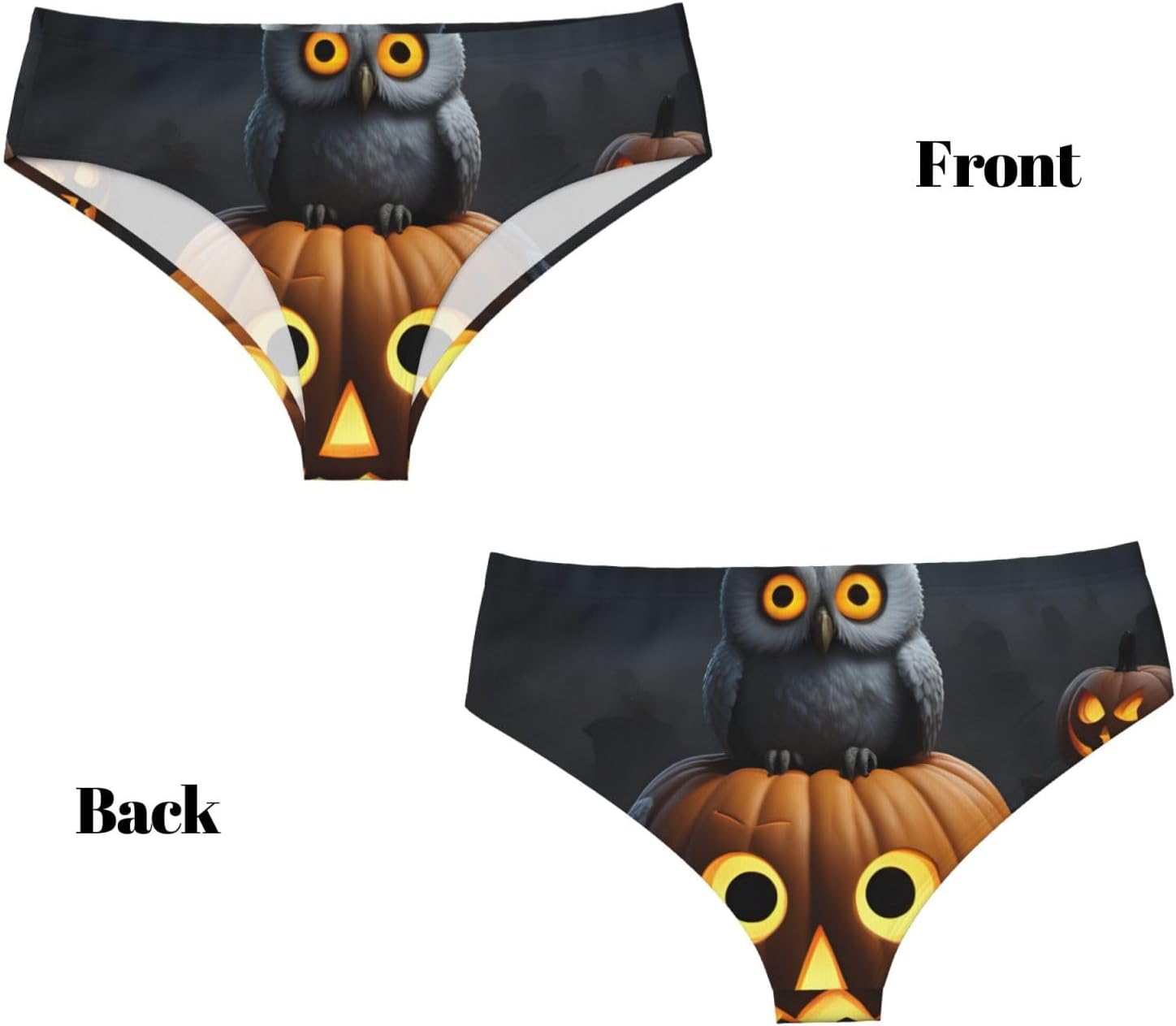 Halloween Owl Ghost Pumpkin Print Women'S Briefs Underwear,Soft And Comfortable Cotton Briefs,For Everyday Wear