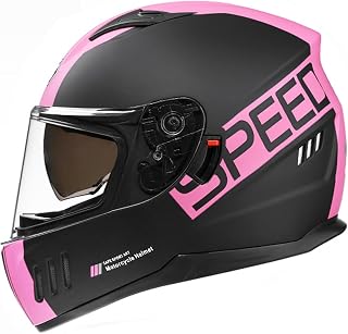 DXDRT Lightweight Full Face Motorcycle Helmet with Bluetooth Slot Adult Men Women Helmet Street Bike Helmet Moped Racing Helmet Locomotive Kart All Seasons Helmet DOT/ECE Approved
