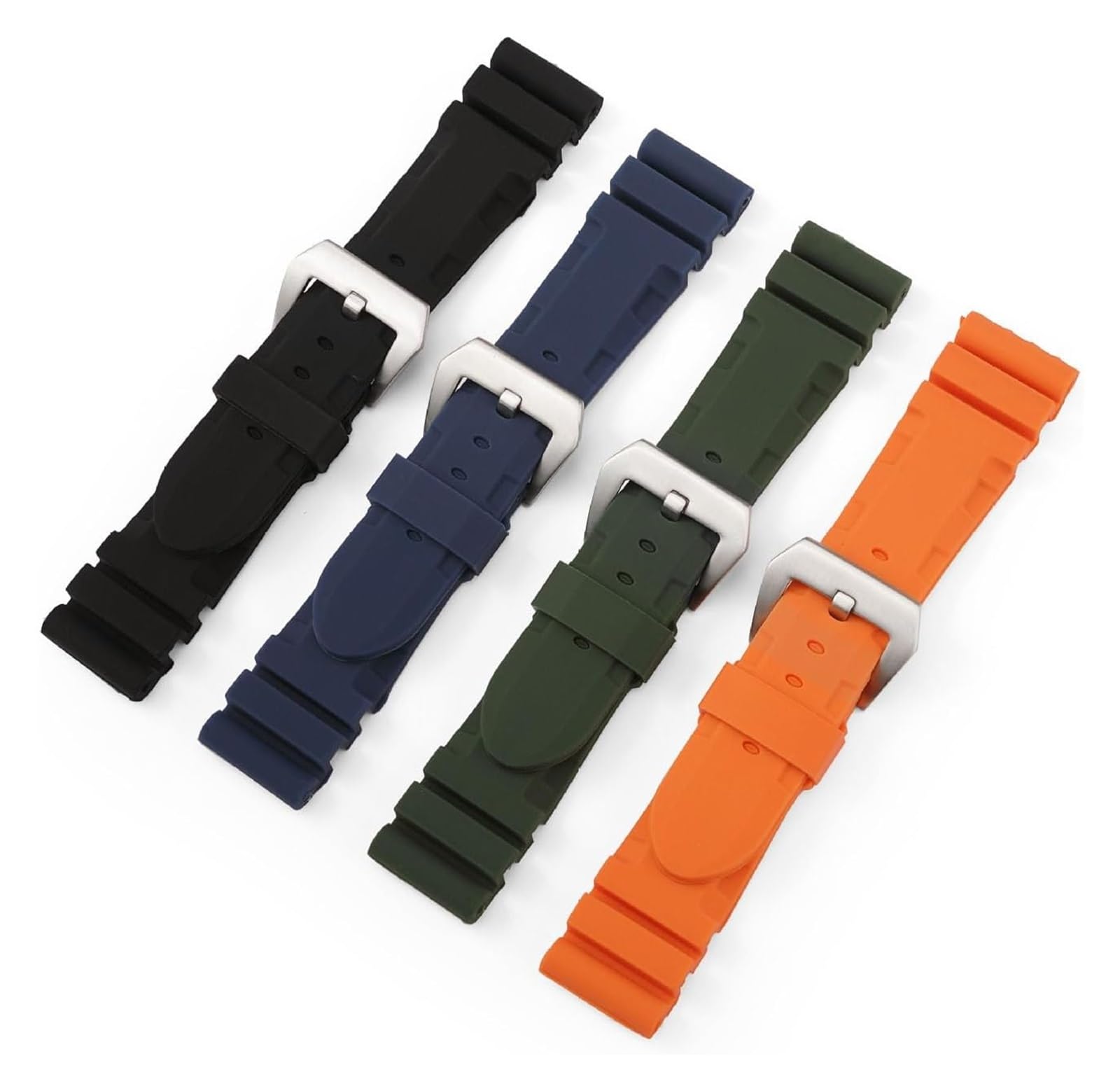 Bracelets en silicone avec boucle en acier inoxyda Bracelet en Silicone Bracelet en caoutchouc 22mm 24mm Bracelet de remplacement souple Sport Bracelet de montre en Silicone bandes Bracelet