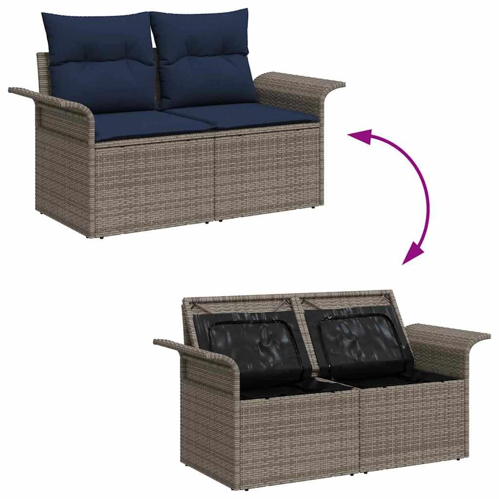 Set Divani da Giardino Modulare 6 Pezzi in Poly Rattan con Cuscini | Arredo modulare da esterno per terrazzo e patio, resistente ai raggi UV con borse integrate per riporre oggetti con cura.