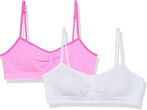 Fruit of the Loom Girl's Seamless Trainer Bra with Removable Modesty Pads, 2-Pac