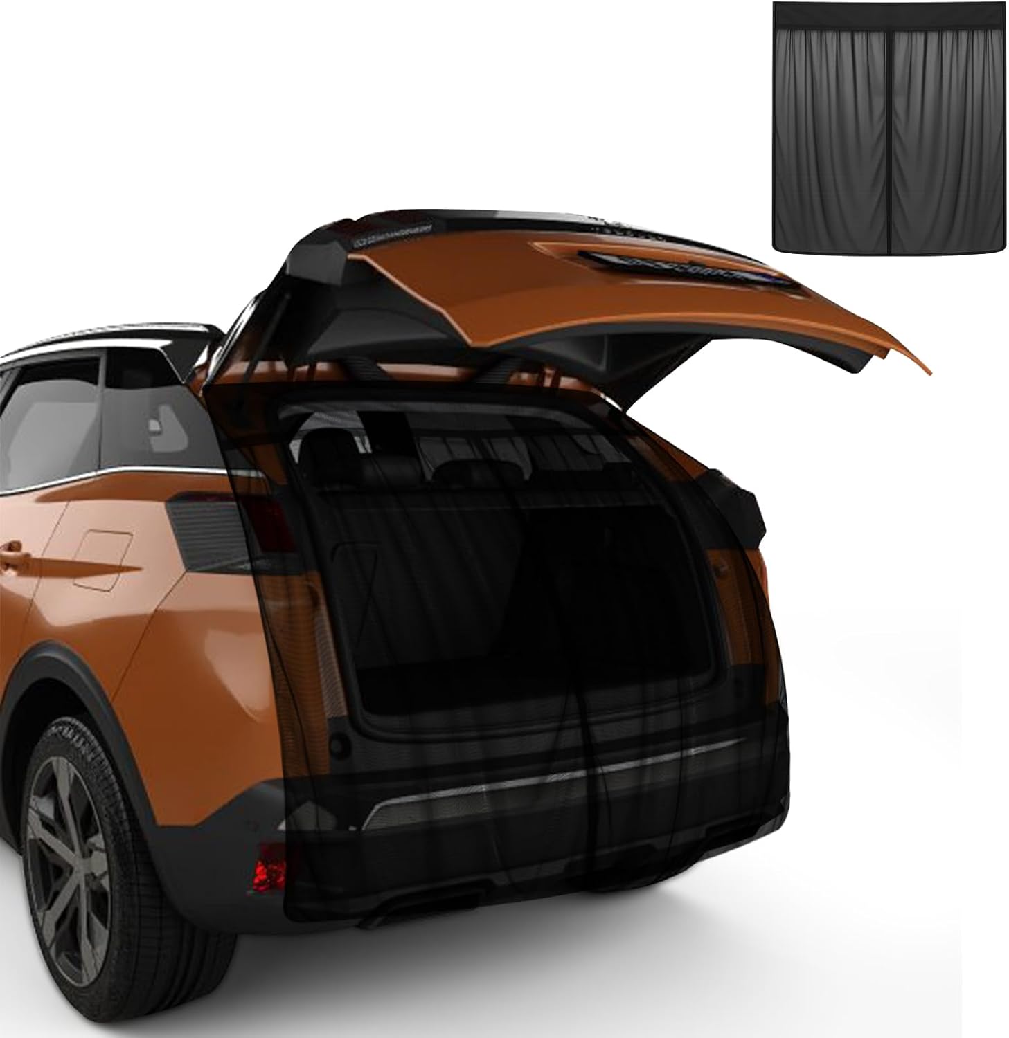 Magnetic Vans Bug Screen Nets, Universal SUV Minivan Tailgate Back Door Mosquito Net, with Magnetic Closure for SUV Back Door Bug Mesh with Zipper-63 inch(H) X 60 inch(W)