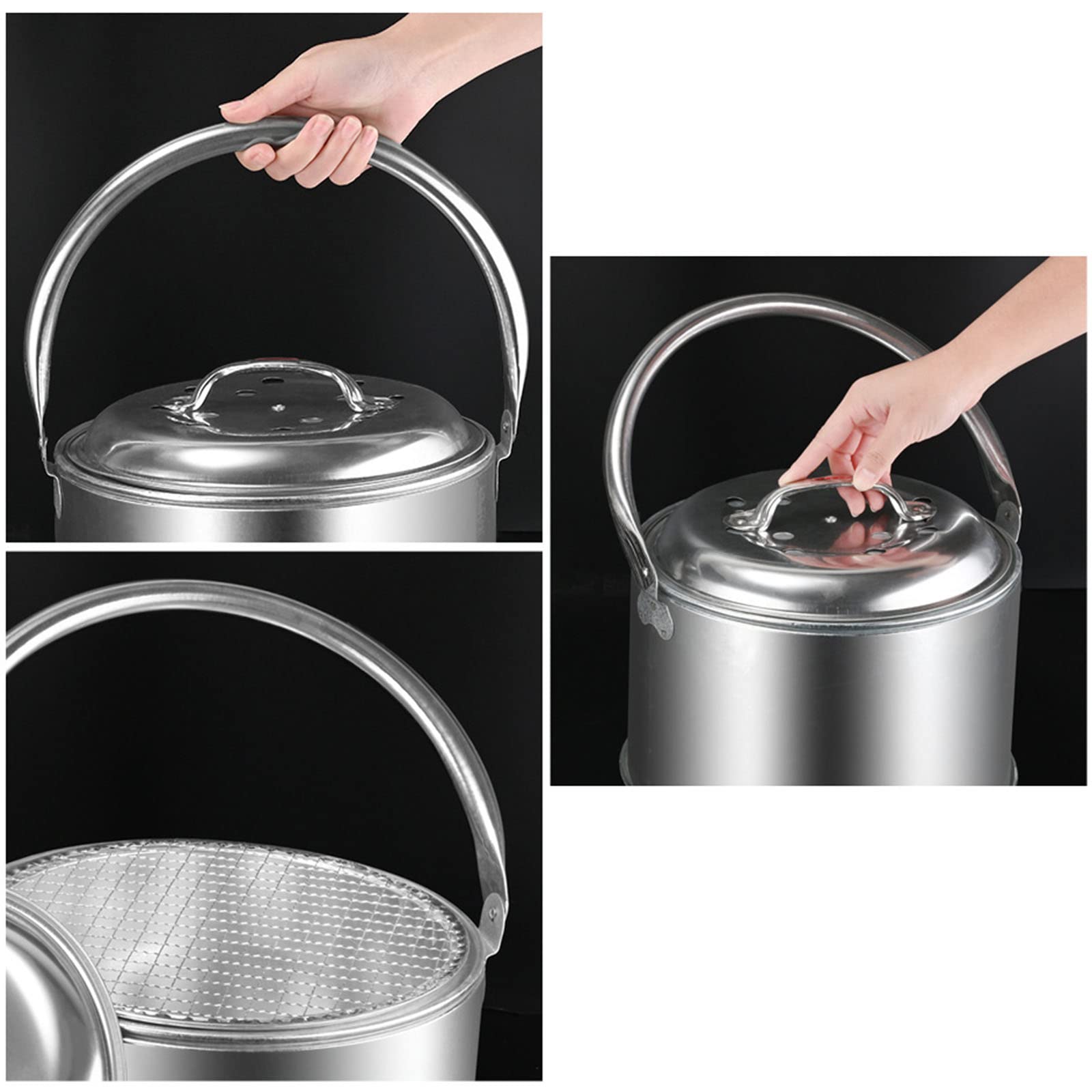 Outdoor-Campingausrüstung, winddichter Holzofen, zerlegbar, Picknick-Bordüre, Kochbrenner, Heizung für Heizen und Kochen, tragbares Rucksack-Werkzeug-Set