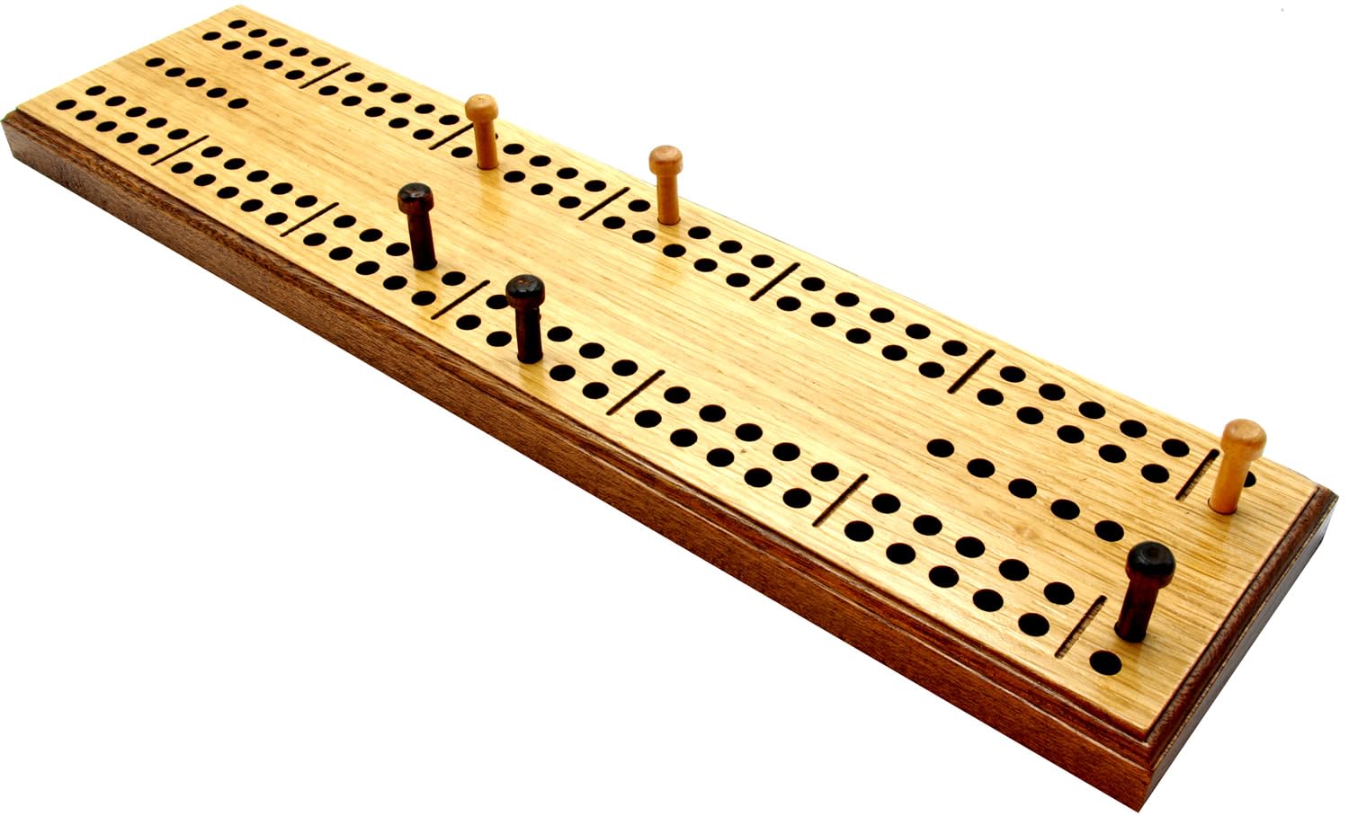 British made low vision tactile solid wood cribbage board with extra large holes to aid visually impaired players - Image 2