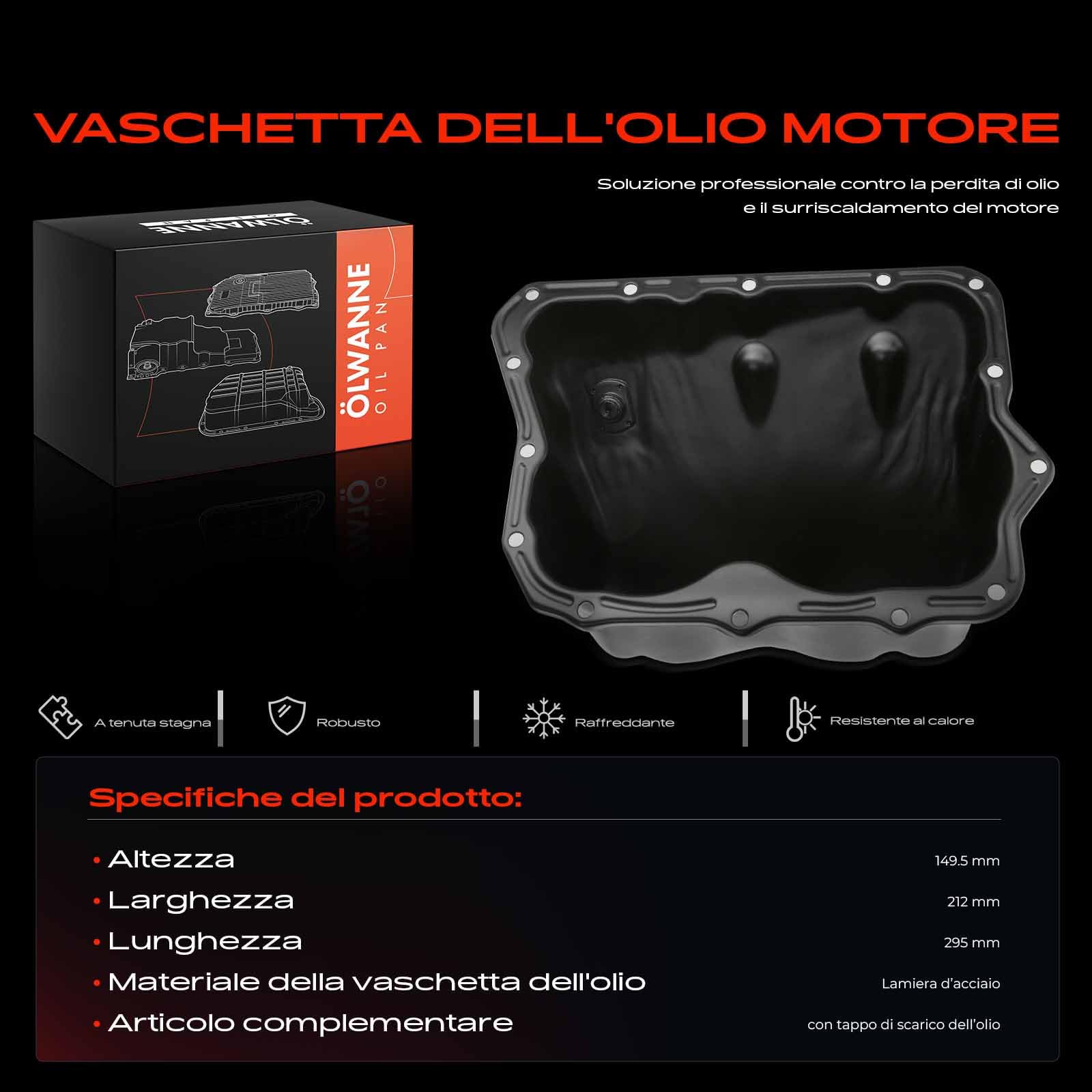 Frankberg Coppa dell'olio Coppa dell'olio Motore Compatibile con City-Coupé 450 0.6L Cabrio 450 0.6L Fortwo Coupé 450 0.8L Crossblade 450 0.6L Cabrio 450 0.7L Replace# 0003015V004