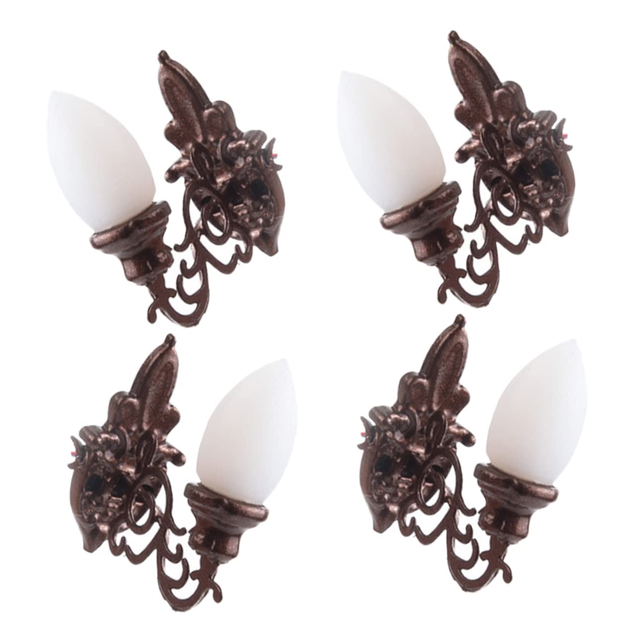 NUOBESTY 4Pcs Mini Wall Lamp Retro Micro Landscape Wall Lights for Sand Table Models Warm Glow Miniature House Decorations Compact Design for Creative Displays