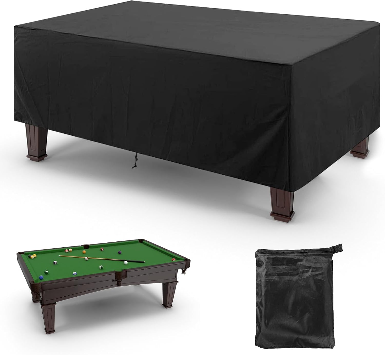 AkiiGer Pool Table Cover 7ft/8ft, Waterproof Sunscreen
