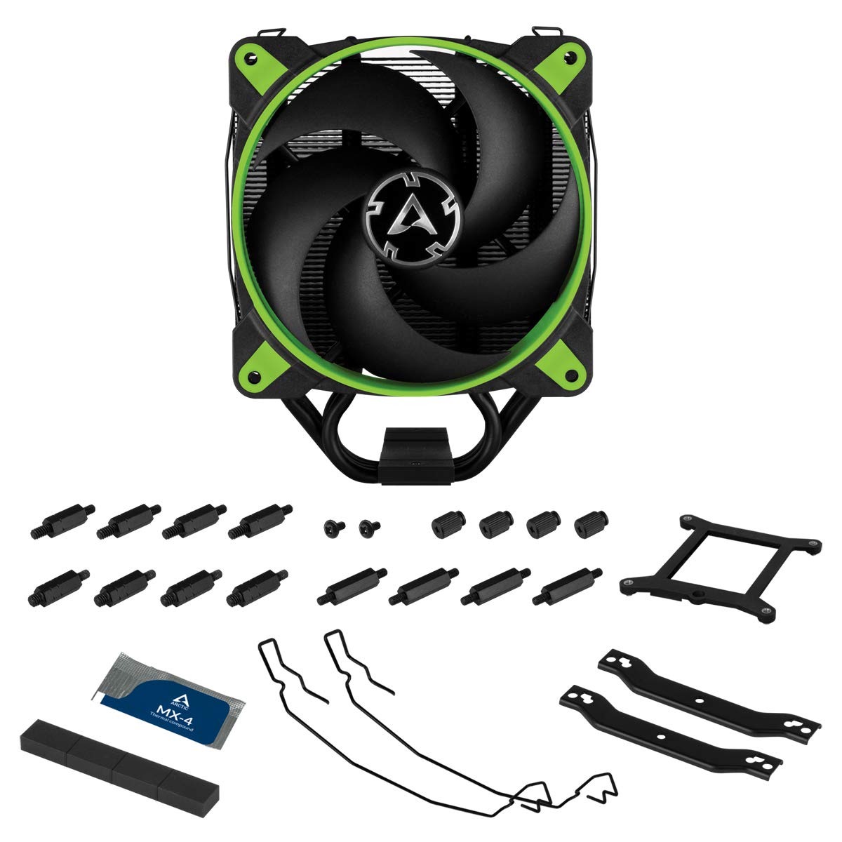 ARCTIC Zamrażarka 34 eSports - chłodziarka procesora wieżowego z wentylatorem obudowowym BioniX serii P, wentylator PWM 120 mm, do gniazda Intel i AMD, do procesorów do 200 W TDP, zielona