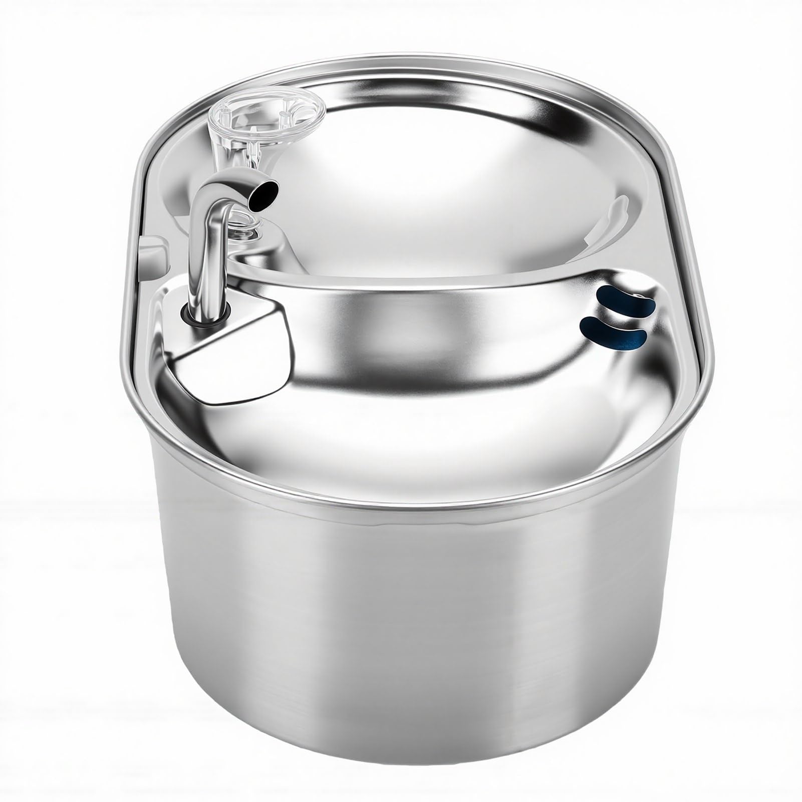Fuente de Agua para Gatos, 2 en 1, Dispensador de Agua Automático de Acero Inoxidable de 3 litros, Diseño Elevado, Alimentador de Alimentos para Mascotas con Bomba Silenciosa y Diseño de