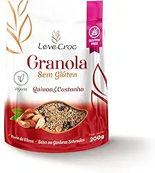 Granola sem glúten Leve Croc Quinoa e Castanha 200g